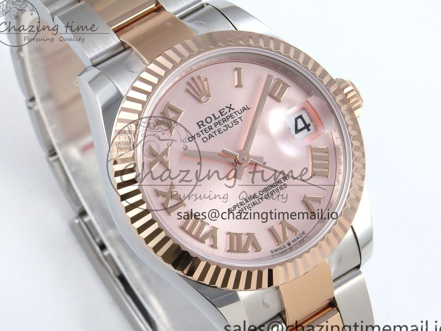 0117 Packable DateJust 31 278271 ARF 1:1 Best Edition 904L Steel RG Roman Dial on SS RG Oyster Bracelet ETA 524